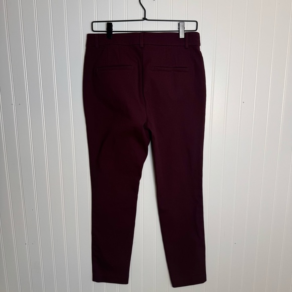 LOFT Curvy Sutton Skinny Women's Burgundy Wine Dress Pants Size 4 - Picture 6 of 13